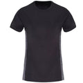 Charcoal-Black Melange - Front - TriDri Womens-Ladies Contrast Panel Performance T-Shirt