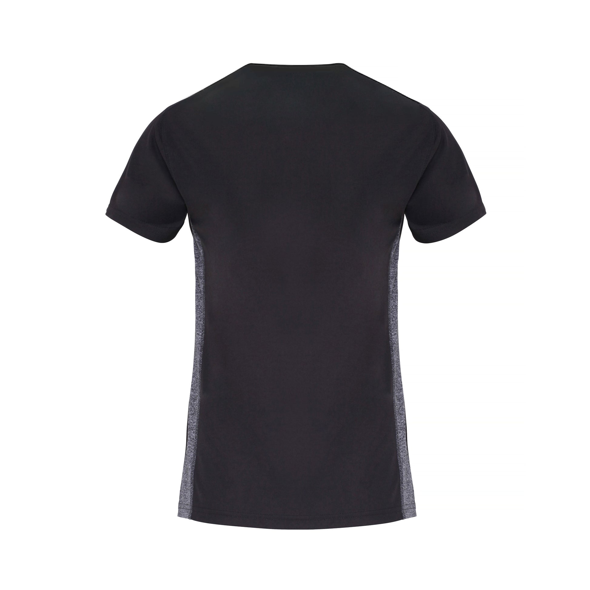 Charcoal-Black Melange - Back - TriDri Womens-Ladies Contrast Panel Performance T-Shirt