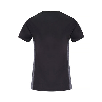 Charcoal-Black Melange - Back - TriDri Womens-Ladies Contrast Panel Performance T-Shirt