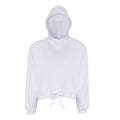 White - Front - TriDri Womens-Ladies Cropped Oversize Hoodie