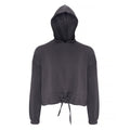 Charcoal - Front - TriDri Womens-Ladies Cropped Oversize Hoodie
