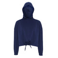 Navy - Front - TriDri Womens-Ladies Cropped Oversize Hoodie