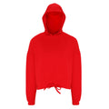 Fire Red - Front - TriDri Womens-Ladies Cropped Oversize Hoodie