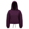 Mulberry - Front - TriDri Womens-Ladies Cropped Oversize Hoodie