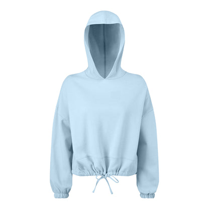 Sky Blue - Front - TriDri Womens-Ladies Cropped Oversize Hoodie