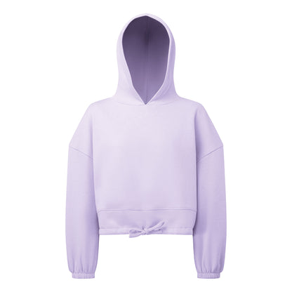 Lilac - Front - TriDri Womens-Ladies Cropped Oversize Hoodie