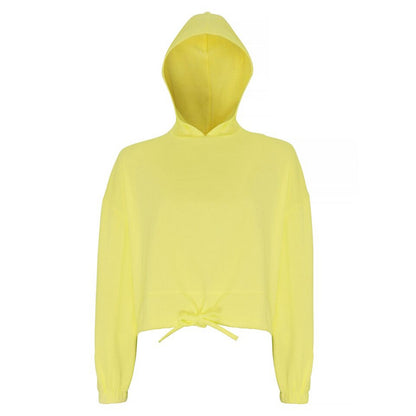 Lemon - Front - TriDri Womens-Ladies Cropped Oversize Hoodie