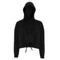 Black - Front - TriDri Womens-Ladies Cropped Oversize Hoodie