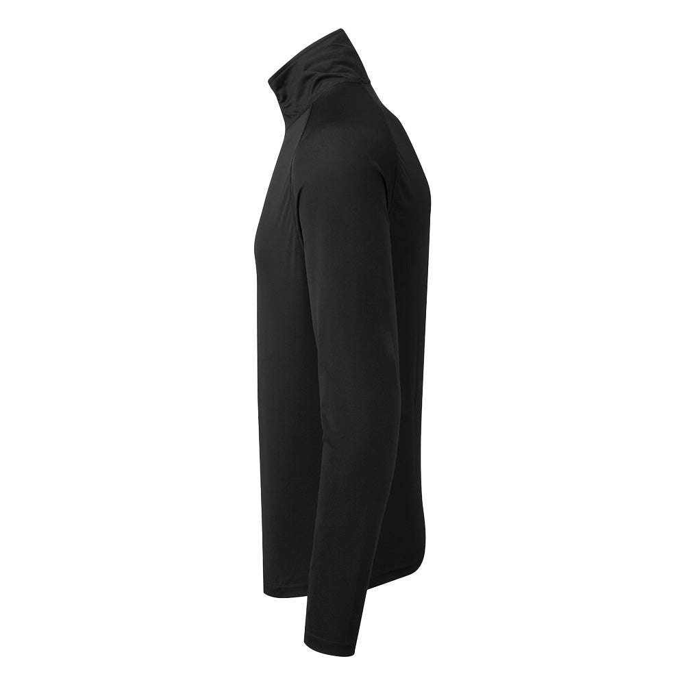 Black - Side - TriDri Mens Long Sleeve Performance Quarter Zip Top