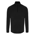 Black - Front - TriDri Mens Long Sleeve Performance Quarter Zip Top