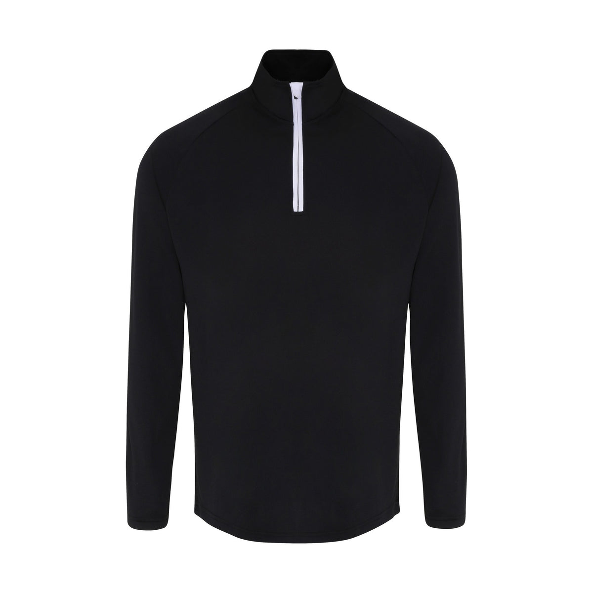 Black-White - Front - TriDri Mens Long Sleeve Performance Quarter Zip Top