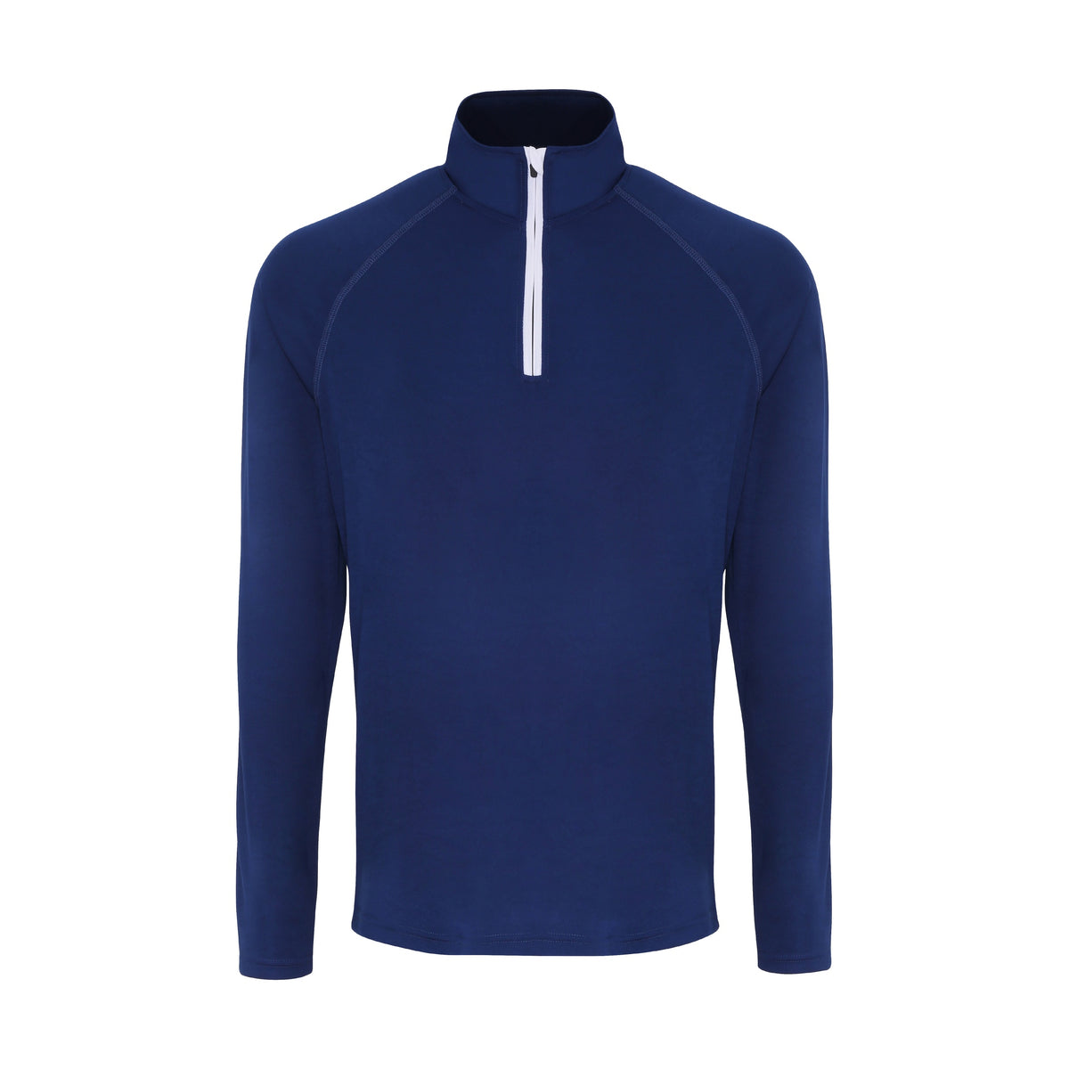 Navy-White - Front - TriDri Mens Long Sleeve Performance Quarter Zip Top