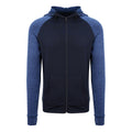 Navy-Navy Melange - Front - AWDis Just Cool Mens Contrast Zoodie