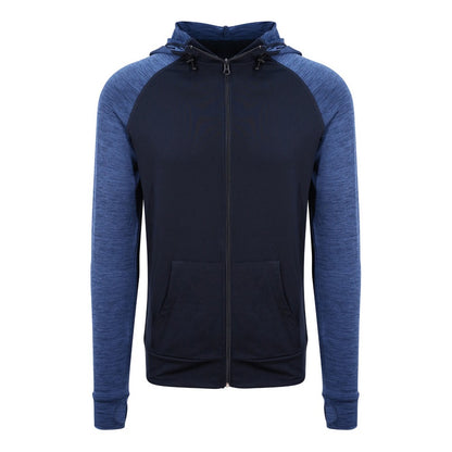 Navy-Navy Melange - Front - AWDis Just Cool Mens Contrast Zoodie