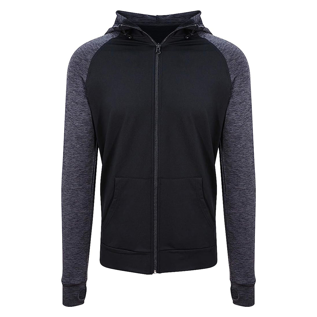 Jet Black - Front - AWDis Just Cool Mens Contrast Zoodie