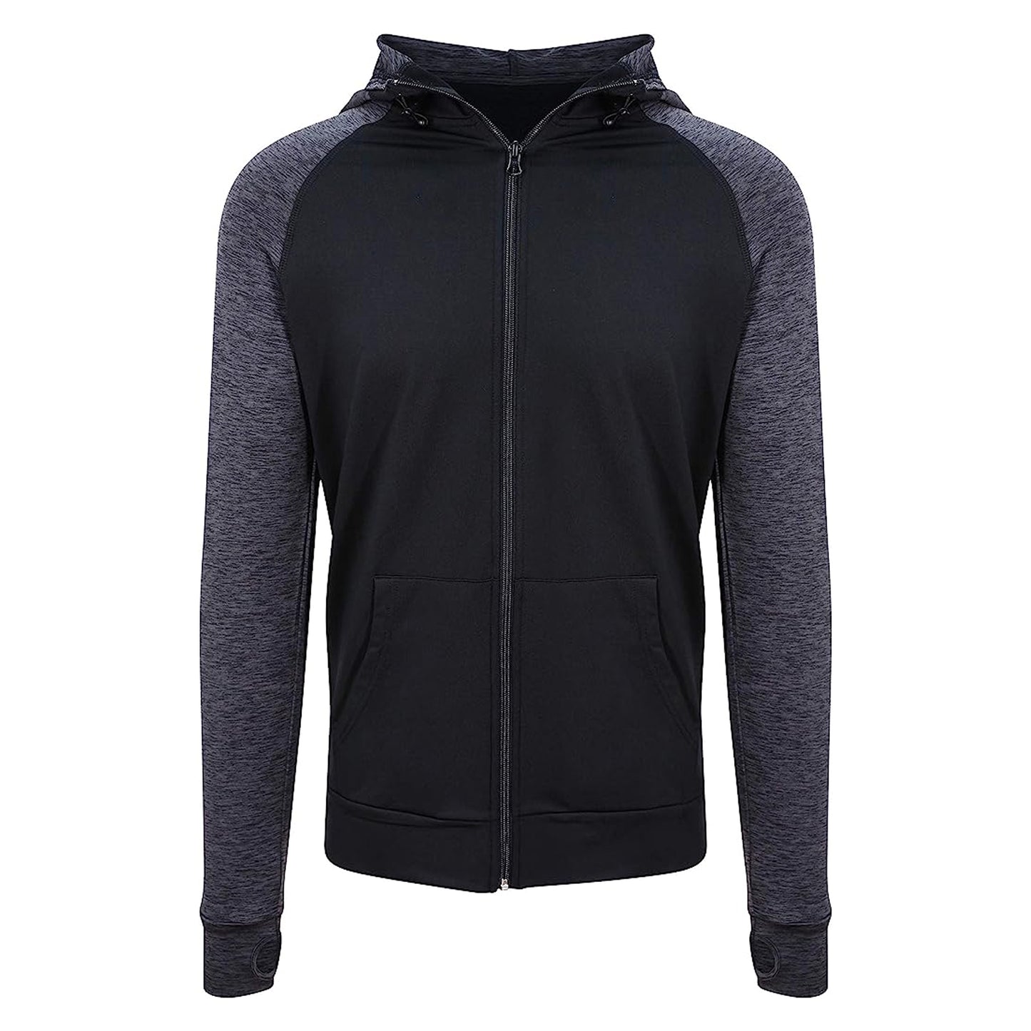 Jet Black - Front - AWDis Just Cool Mens Contrast Zoodie