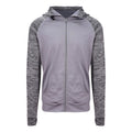Grey-Grey Melange - Front - AWDis Just Cool Mens Contrast Zoodie