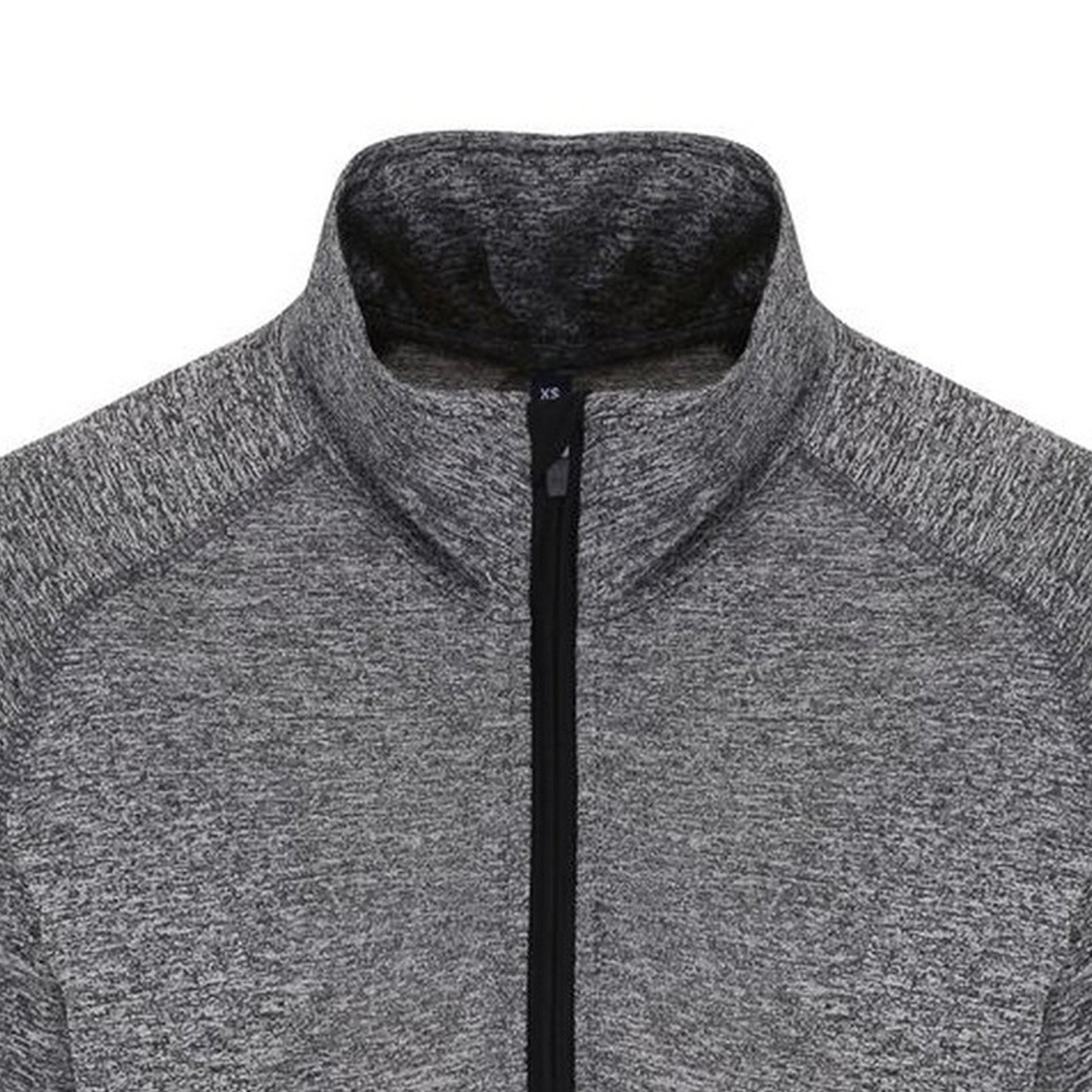 Black Melange-Black - Side - TriDri Womens-Ladies Long Sleeve Performance Quarter Zip Top