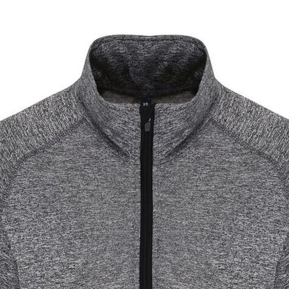 Black Melange-Black - Side - TriDri Womens-Ladies Long Sleeve Performance Quarter Zip Top