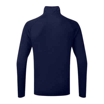 Navy-White - Back - TriDri Womens-Ladies Long Sleeve Performance Quarter Zip Top