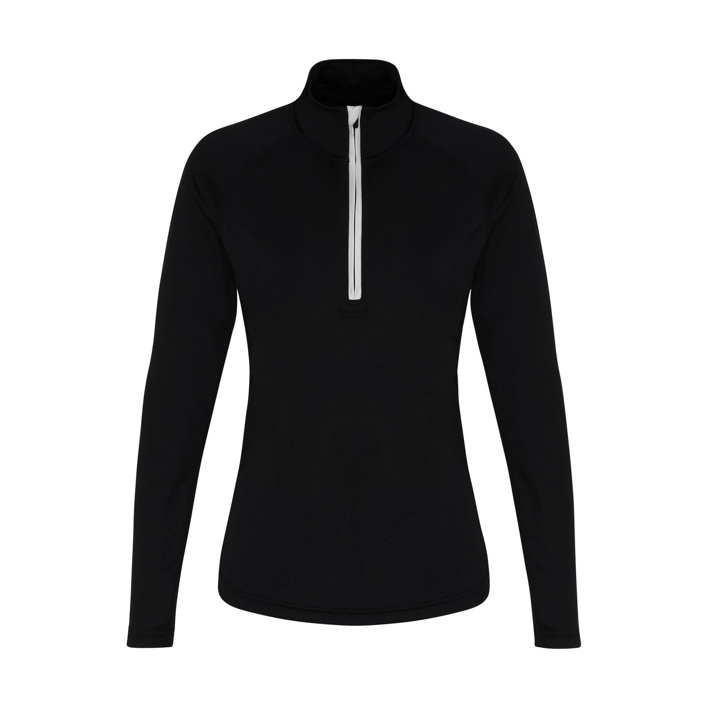 Black-White - Front - TriDri Womens-Ladies Long Sleeve Performance Quarter Zip Top
