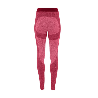 Burgundy - Back - TriDri Womens-Ladies Seamless 3D Fit Multi Sport Sculpt Leggings
