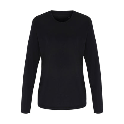Black - Front - TriDri Womens-Ladies Long Sleeve Performance T-Shirt