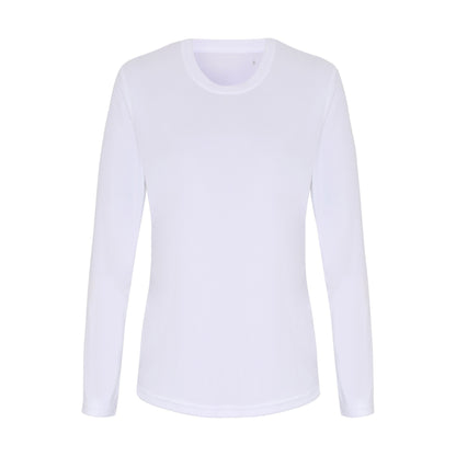 White - Front - TriDri Womens-Ladies Long Sleeve Performance T-Shirt