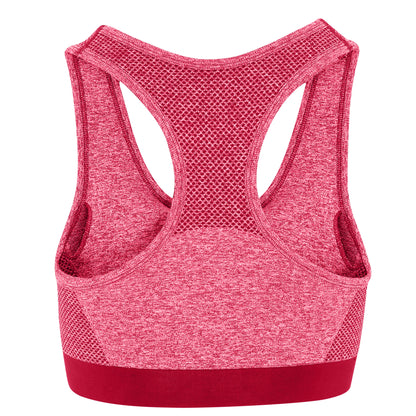 Burgundy - Back - TriDri Womens-Ladies Seamless 3D Fit Multi Sport Sculpt Bra