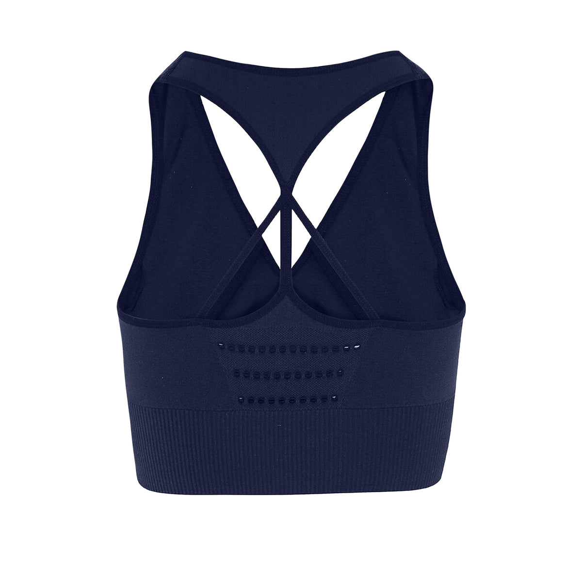 Navy - Back - TriDri Womens-Ladies Seamless 3D Fit Multi Sport Reveal Sports Bra