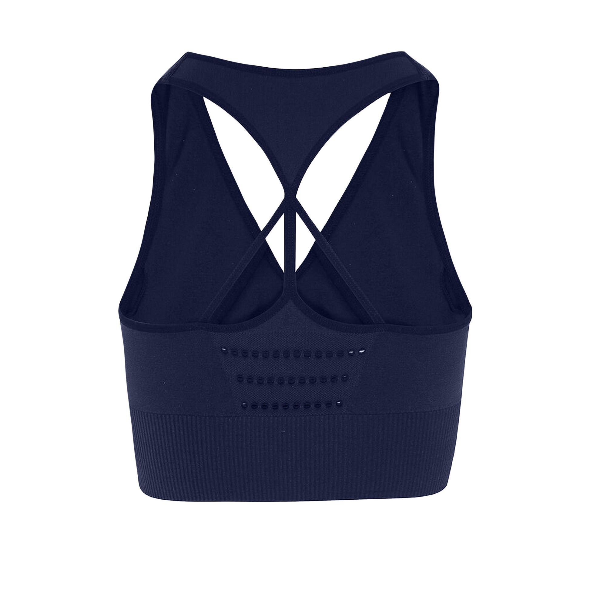 Navy - Back - TriDri Womens-Ladies Seamless 3D Fit Multi Sport Reveal Sports Bra