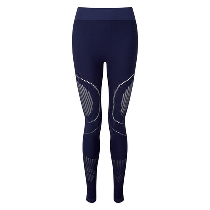 Navy - Front - TriDri Womens-Ladies Seamless 3D Fit Multi Sport Reveal Leggings
