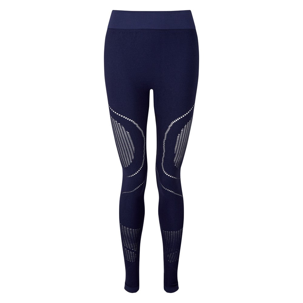 Navy - Front - TriDri Womens-Ladies Seamless 3D Fit Multi Sport Reveal Leggings