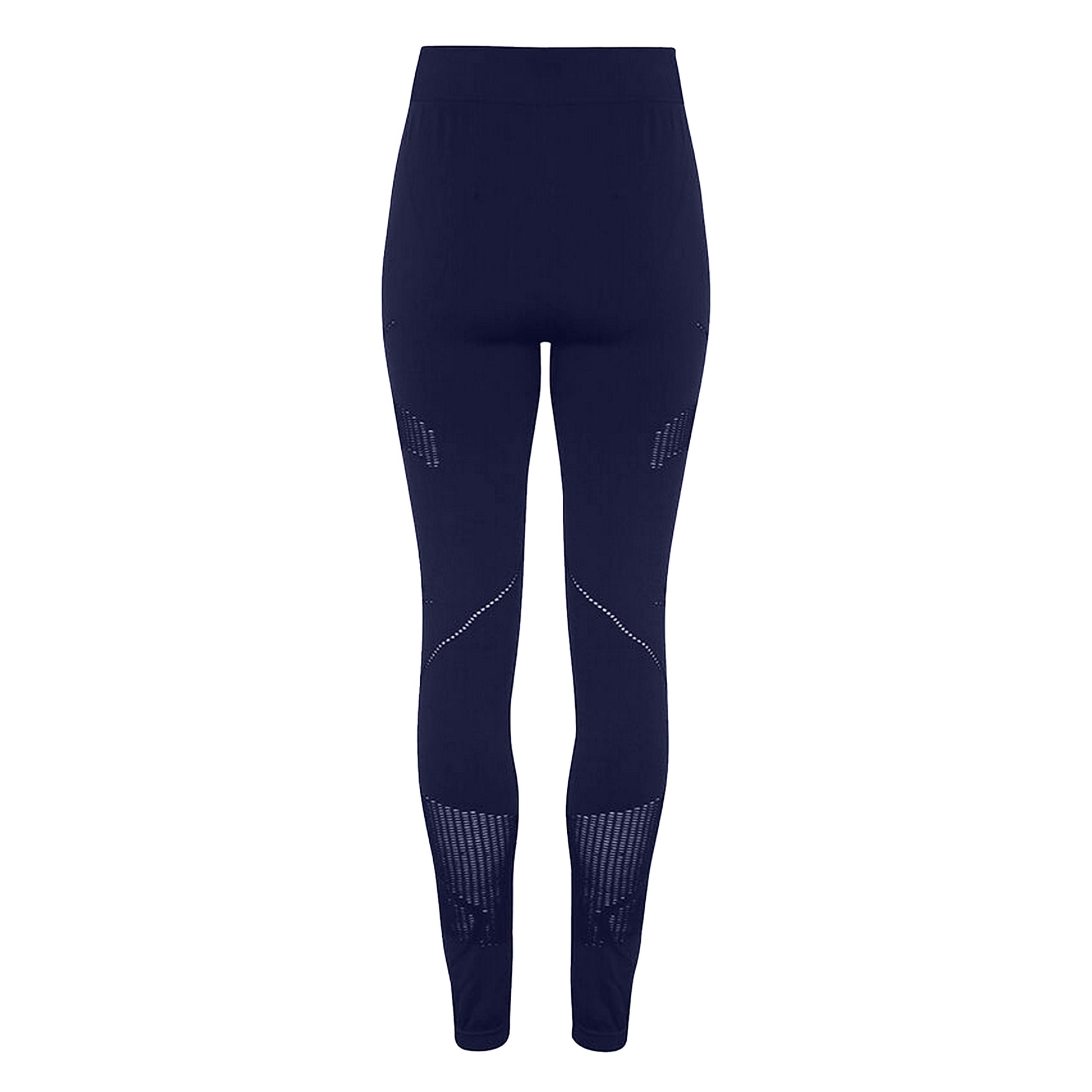 Navy - Back - TriDri Womens-Ladies Seamless 3D Fit Multi Sport Reveal Leggings