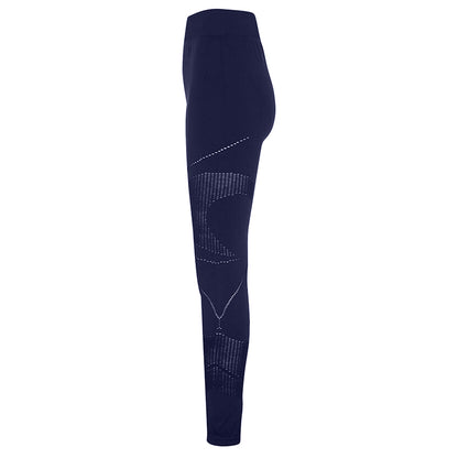 Navy - Side - TriDri Womens-Ladies Seamless 3D Fit Multi Sport Reveal Leggings