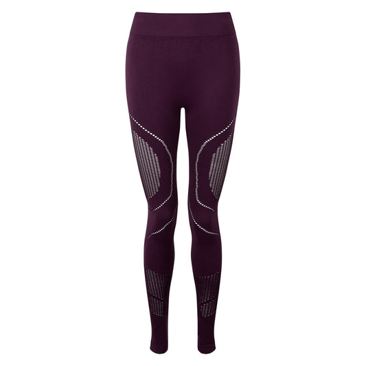 Mulberry - Front - TriDri Womens-Ladies Seamless 3D Fit Multi Sport Reveal Leggings