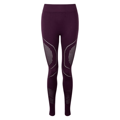 Mulberry - Front - TriDri Womens-Ladies Seamless 3D Fit Multi Sport Reveal Leggings