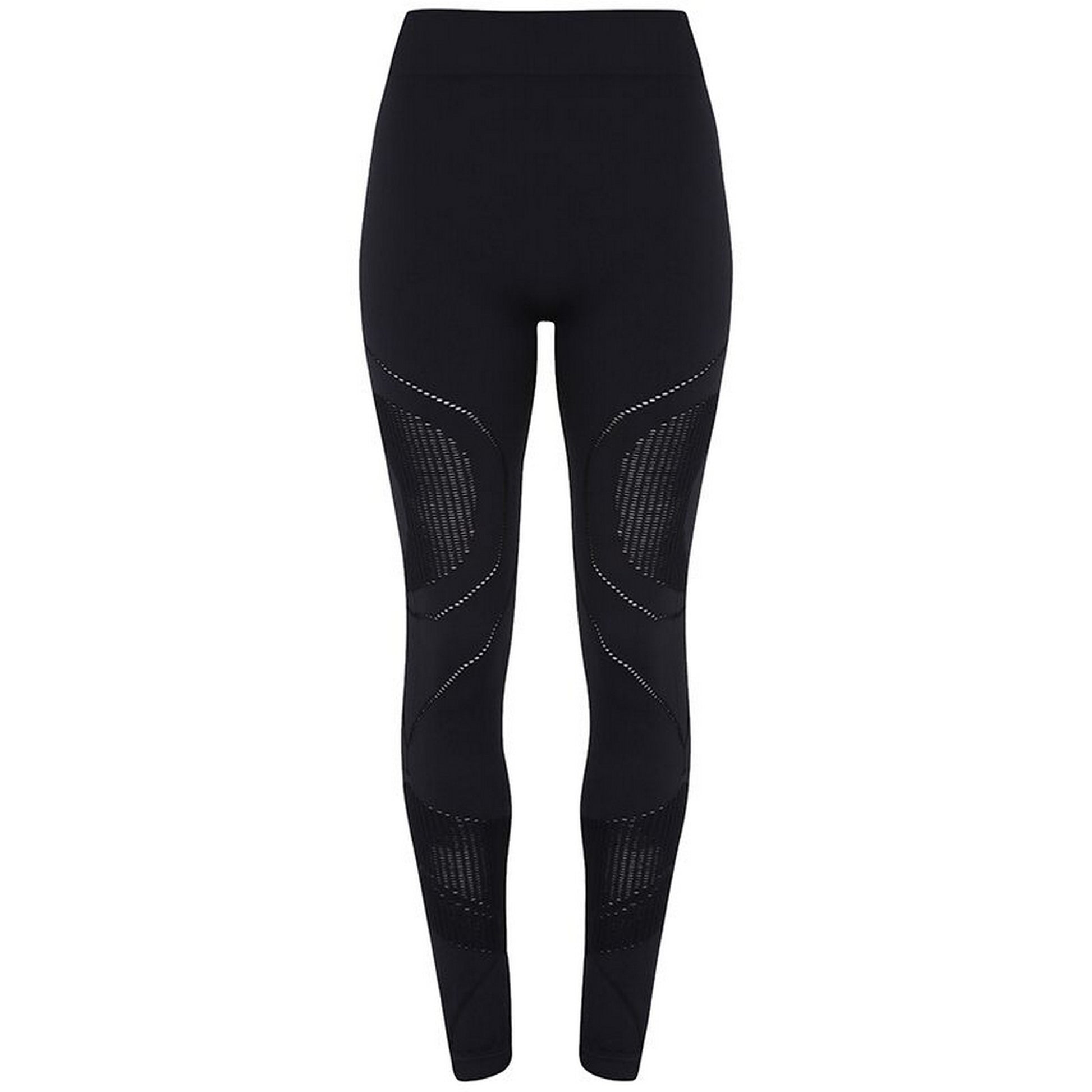 Black - Front - TriDri Womens-Ladies Seamless 3D Fit Multi Sport Reveal Leggings