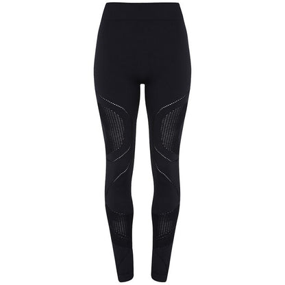 Black - Front - TriDri Womens-Ladies Seamless 3D Fit Multi Sport Reveal Leggings