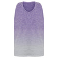 Purple-Light Grey Marl - Front - Tombo Childrens Girls Seamless Fade-Out Vest