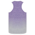 Purple-Light Grey Marl - Back - Tombo Childrens Girls Seamless Fade-Out Vest