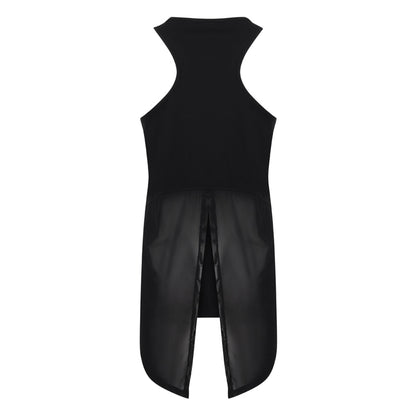 Black - Back - Tombo Womens-Ladies Open Back Vest