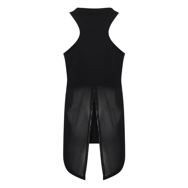 Black - Back - Tombo Womens-Ladies Open Back Vest