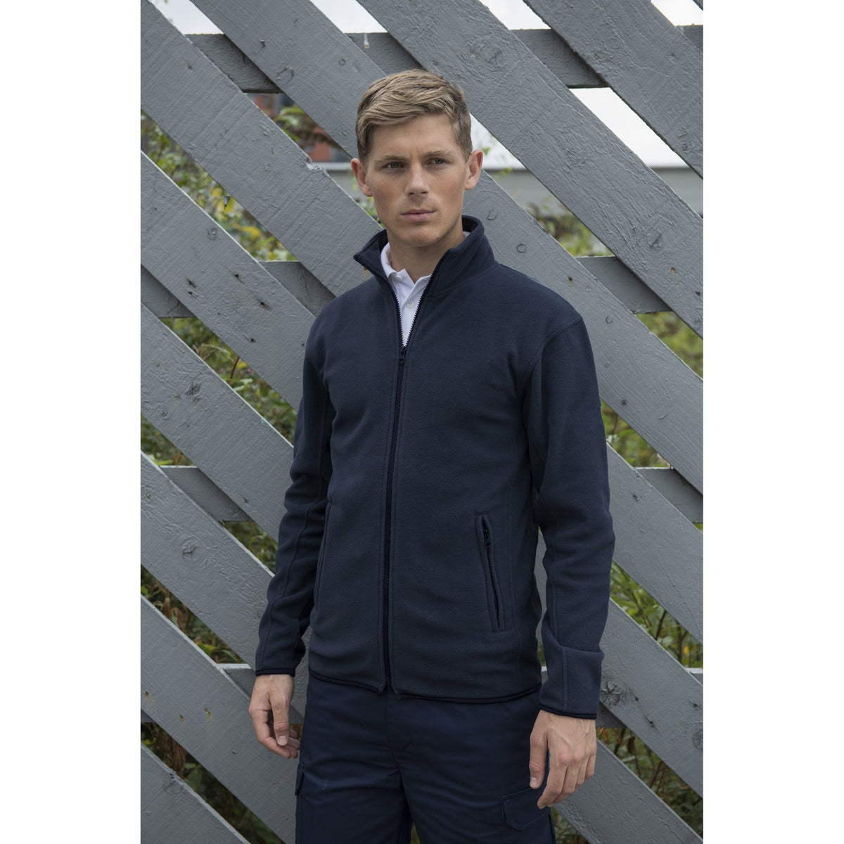 Navy - Side - PRO RTX Mens Microfleece Jacket