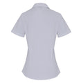 Silver - Back - Premier Womens-Ladies Stretch Fit Poplin Short Sleeve Blouse