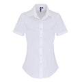 White - Front - Premier Womens-Ladies Stretch Fit Poplin Short Sleeve Blouse