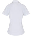 White - Back - Premier Womens-Ladies Stretch Fit Poplin Short Sleeve Blouse