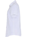 White - Side - Premier Womens-Ladies Stretch Fit Poplin Short Sleeve Blouse