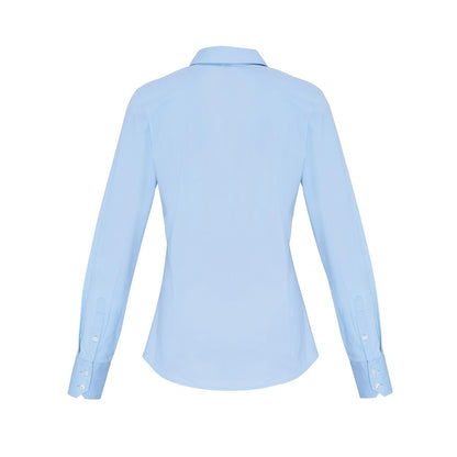 Pale Blue - Back - Premier Womens-Ladies Stretch Fit Poplin Long Sleeve Blouse