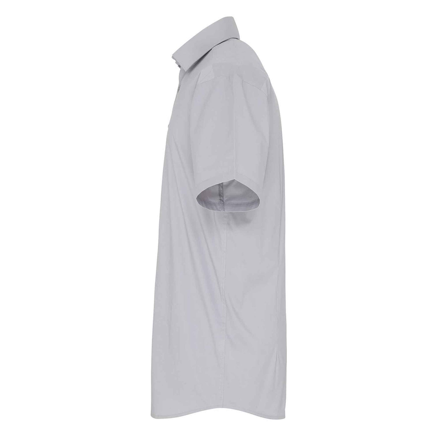 Silver - Side - Premier Mens Stretch Fit Poplin Short Sleeve Shirt